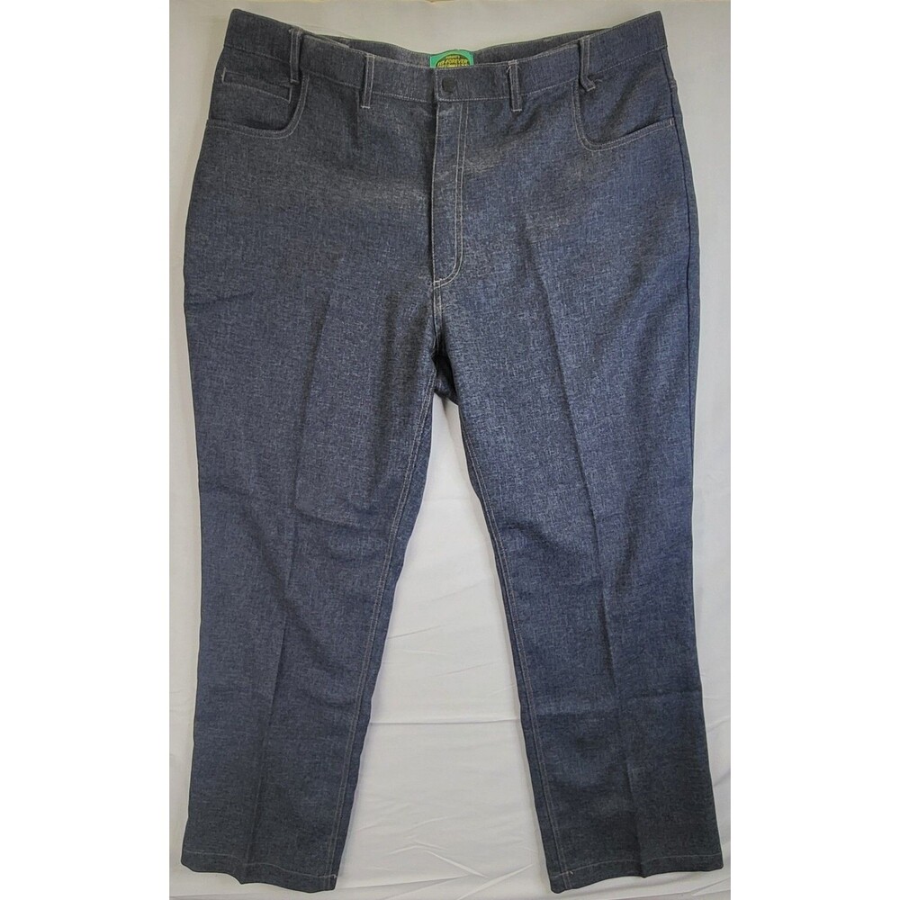 Habands Fit Forever Mens Dress Pants Style 060 Sz 44 L Blue Zipper Pockets NWOT